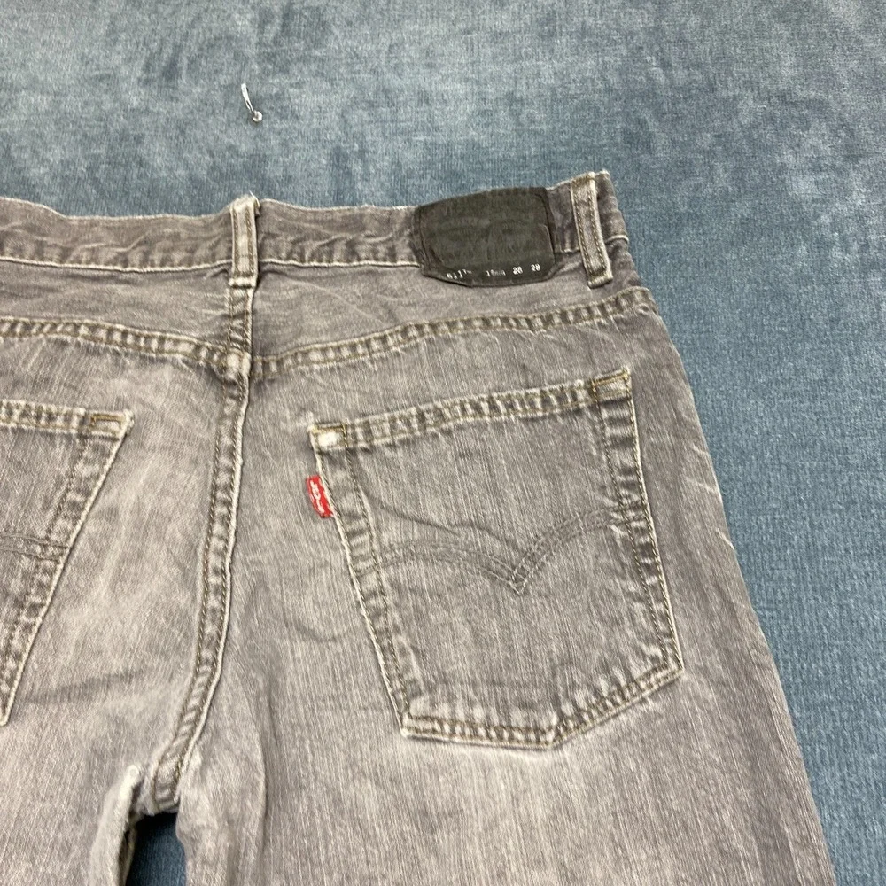 Levi's 511 Skinny Jeans Boys 16 Gray Denim Medium Wash 5-Pockets Streetwear